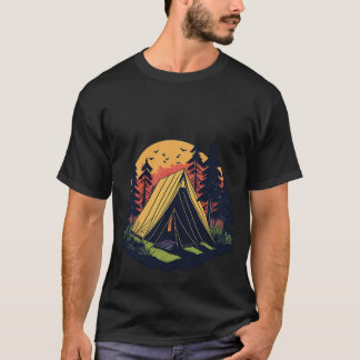 T - Shirt-Grafik, flache Bauweise eines Einzelzelt T-Shirt