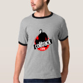 T - shirt grauer schwarzer Hals (Vorderseite)