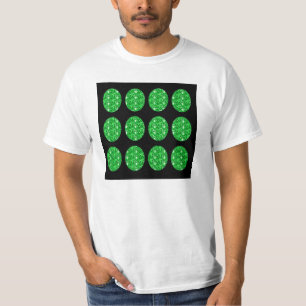 T - Shirt Green Glitzer Circles on Black