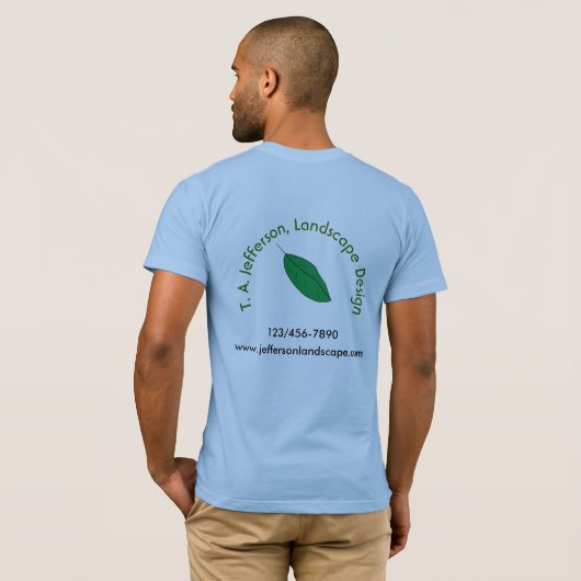 T - Shirt - Grünes Leaf mit kurvenförmiger Schrift (Schwarz voll)