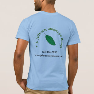 T - Shirt - Grünes Leaf mit kurvenförmiger Schrift