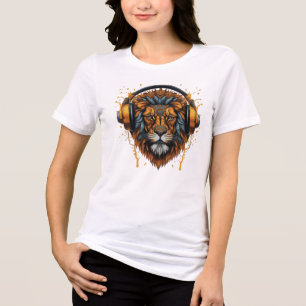 T - Shirt-/Hahnenbaum, Art Löwen Design Tri-Blend Shirt