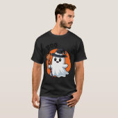 T - Shirt Halloween Ghost mit WItches Broom (Vorne ganz)