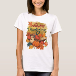 T-Shirt happy Thanksgiving golden