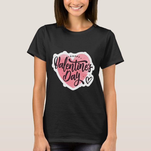 T - Shirt-Happy-Valentinstag T-Shirt (Vorderseite)