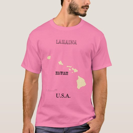 T - Shirt - Hawaii Karte mit Stadt (Vorderseite)