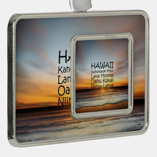 T-SHIRT Hawaii Rahmen-Ornament Silber (Rechts)