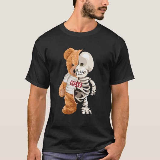 T-Shirt Hello Bar Toy Half Skeleton Wildlife Anima (Vorderseite)