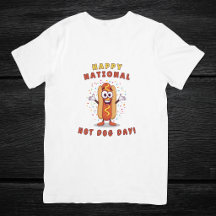 T-Shirt Herren National Hot Dog Day Weiß