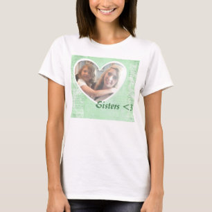 T - Shirt, Herz-Form-Foto-Einsatz T-Shirt