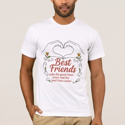 T-Shirt „Herz-Hände beste Freunde“ (Vorderseite)