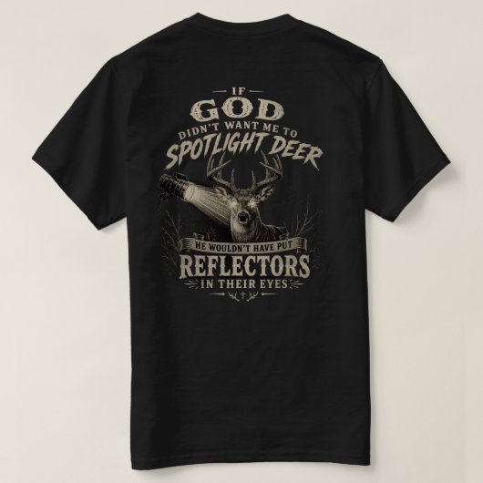 T-Shirt Hirsch im Scheinwerferlicht (Design Rückseite)
