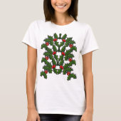 T - Shirt - Holly-Blätter und Berries (Vorderseite)
