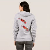 T - Shirt Hood & Zipper /Frauen (Schwarz voll)