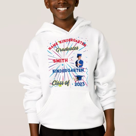 T - Shirt Hoodie, Pullover, Absolventen, Foto Name (Vorderseite)