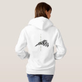 T - Shirt Hoodie "White Long Sleeve Sweater" (Schwarz voll)