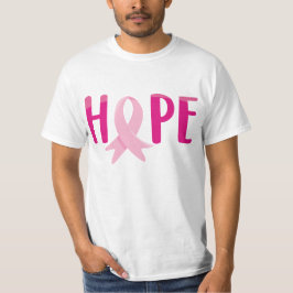 T-Shirt 'Hope Brustkrebs-Bewusstsein' – Rosa Band
