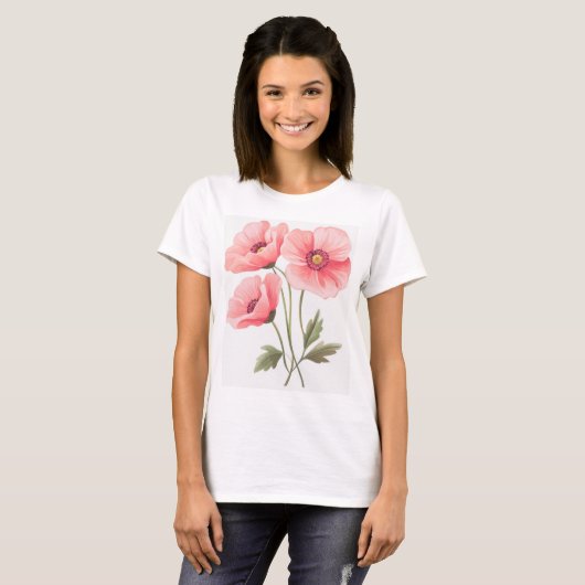 T - Shirt hübsch Blume (Vorne ganz)
