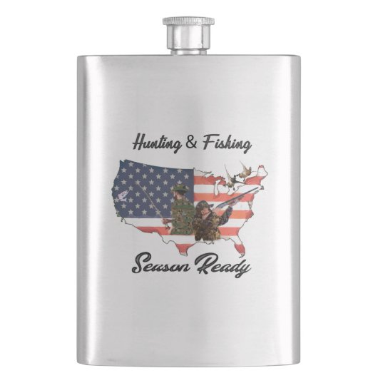 T - Shirt-Hutband für Jagd und Fischerei Flachmann (Vorderseite)