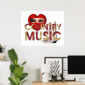 T-SHIRT I Liebe Country Music Poster (Heimbüro)