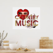 T-SHIRT I Liebe Country Music Poster (Küche)