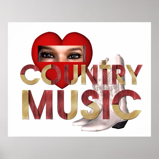 T-SHIRT I Liebe Country Music Poster (Vorne)