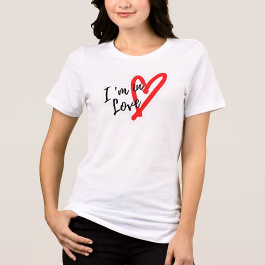 T-Shirt "Ich bin in Liebe" Tri-Blend Shirt (Vorderseite)