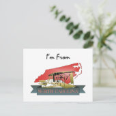 T-SHIRT Ich komme aus North Carolina Postkarte (Stehend Vorderseite)