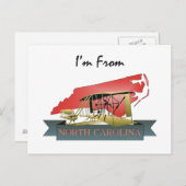 T-SHIRT Ich komme aus North Carolina Postkarte (Vorne/Hinten)