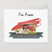 T-SHIRT Ich komme aus North Carolina Postkarte (Vorderseite)