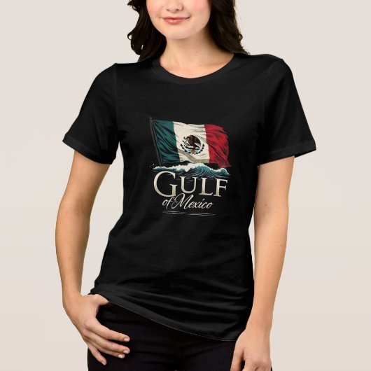 T - Shirt im Golf von Mexiko mit mexikanischer Fla (Vorderseite)