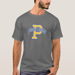 T - Shirt im Kollegialstil der Pine View in Dunkel