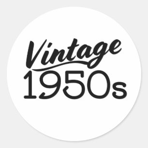 T-Shirt im Stil der 1950er Jahre Runder Aufkleber
