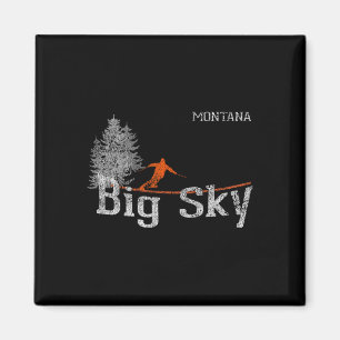 T-Shirt im Stil der 1980er Jahre Big Sky Montana V Magnet
