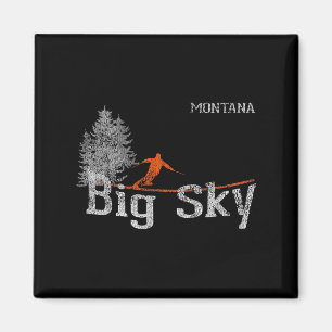 T-Shirt im Stil der 80er Jahre Big Sky Montana Vin Magnet