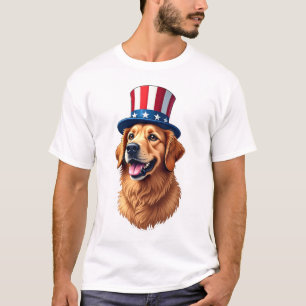 T-Shirt im Vintage-Stil Golden Retriever zum 4. Ju