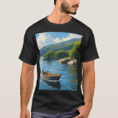 T - Shirt in einem Boot im Meer (Vorderseite)