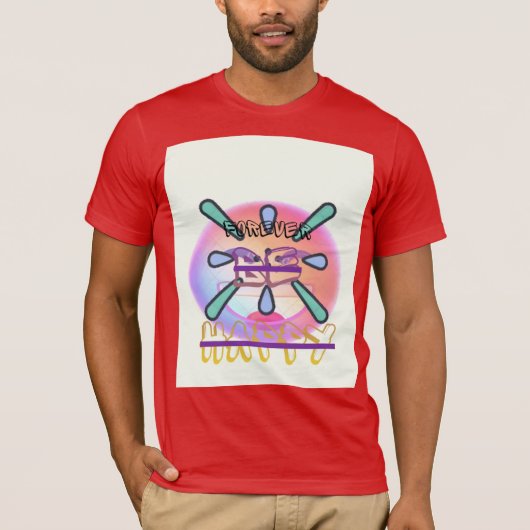 T-Shirt in roter Farbe mit Smiley-Text und Animati (Vorderseite)