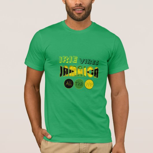 T-Shirt Irie Schwingungens-Jamaikas vollständig (Vorderseite)