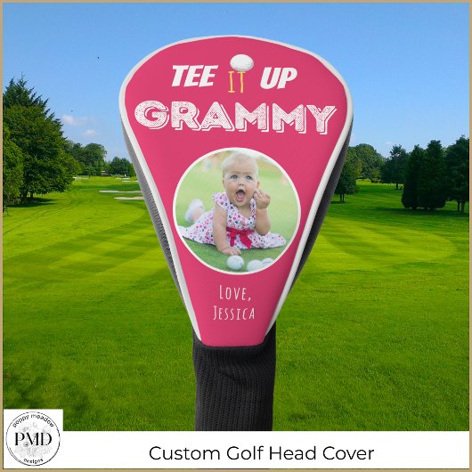 T-Shirt It Up Grammy Personalisiert Foto Hot Pink Golf Headcover
