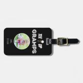 T-Shirt It Up Gramps Custom Foto Vathers Day Black Gepäckanhänger (Vorderseite horizontal)