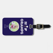 T-Shirt It Up Gramps Custom Foto Vathers Day Blue Gepäckanhänger (Vorderseite horizontal)