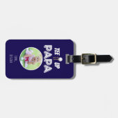 T-Shirt It up Papa Custom Foto Golf Navy Blue Gepäckanhänger (Vorderseite horizontal)