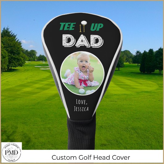 T-Shirt It up Vater Custom Foto Vathage Day Black Golf Headcover