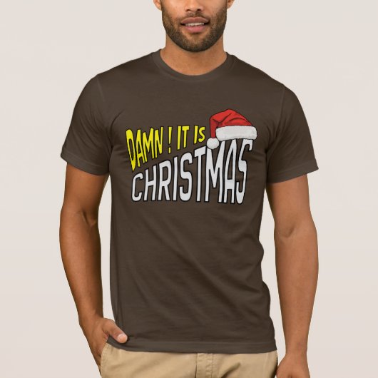 T-Shirt : It's Christmas (brown) (Vorderseite)