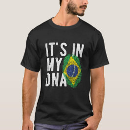 T-Shirt It's in my DNA brazil Flag Fingerprints