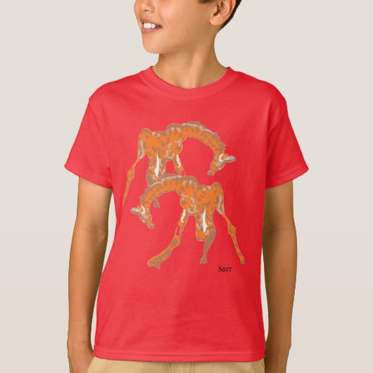 T - SHIRT JUGEND ODER JEMAND : GIRAFFES (Vorderseite)
