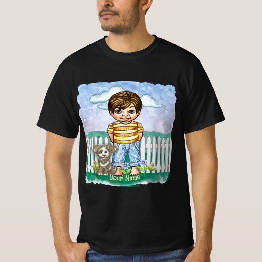 T-Shirt Junge und Hund (Vorderseite)
