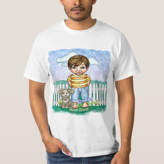 T-Shirt Junge und Hund (Vorderseite)