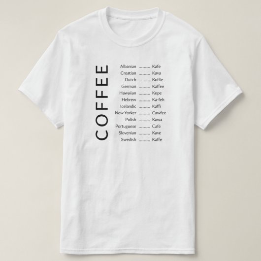 T - Shirt - Kaffeesprachen (Design vorne)